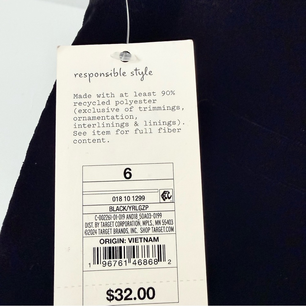 NWT- A New Day Woman’s High Rise Black Velvet Straight Leg Trouser Sz 6 - Picture 6 of 12